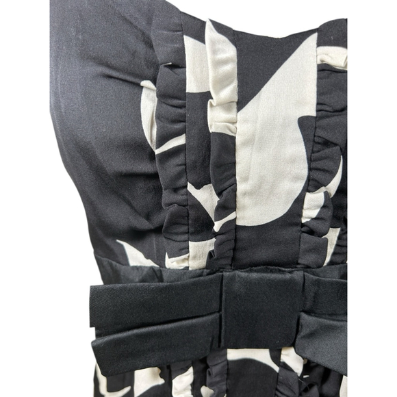 Diane von Furstenberg Black White Mini Dress Size 6 - Picture 6 of 9